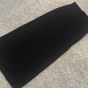 Forever 21 Black Maxi Skirt with Mid-Thigh Slit